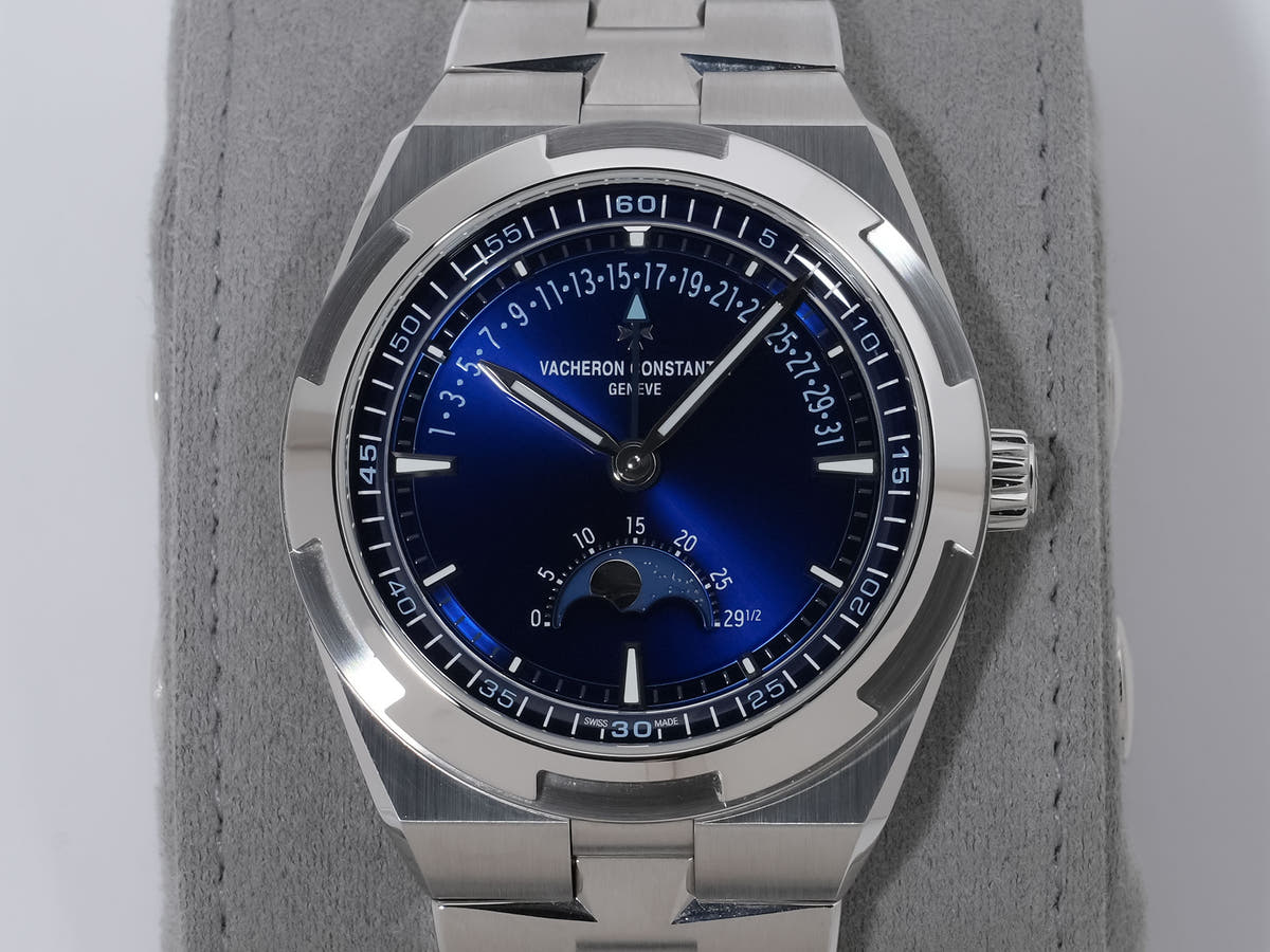 Vacheron Constantin Overseas Moon Phase Retrograde Date Ref.4000V/210A-B911 Blue Dial Very Good Condition qe26zfo9