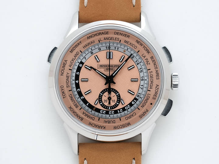 パテックフィリップ コンプリケーション ワールドタイム クロノグラフ Ref.5935A-001 ステンレススチール ローズゴールドメッキ オパーリン文字盤
