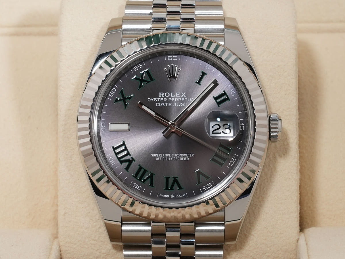 ロレックス デイトジャスト41 Ref.126334 SS/WG スレートローマン文字盤 ジュビリーブレスレット 美中古 owjo2t44