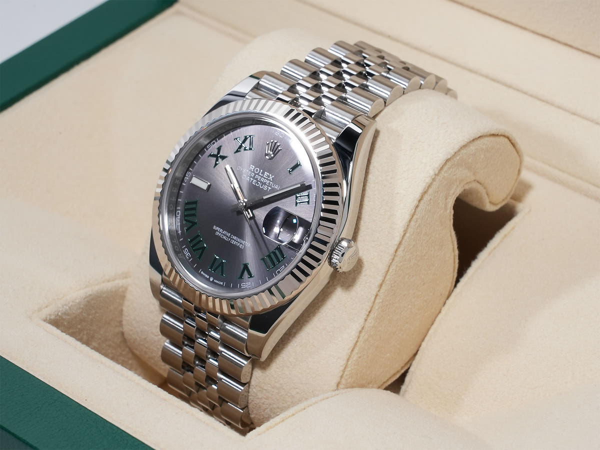 ロレックス デイトジャスト41 Ref.126334 SS/WG スレートローマン文字盤 ジュビリーブレスレット 美中古 owjo2t44
