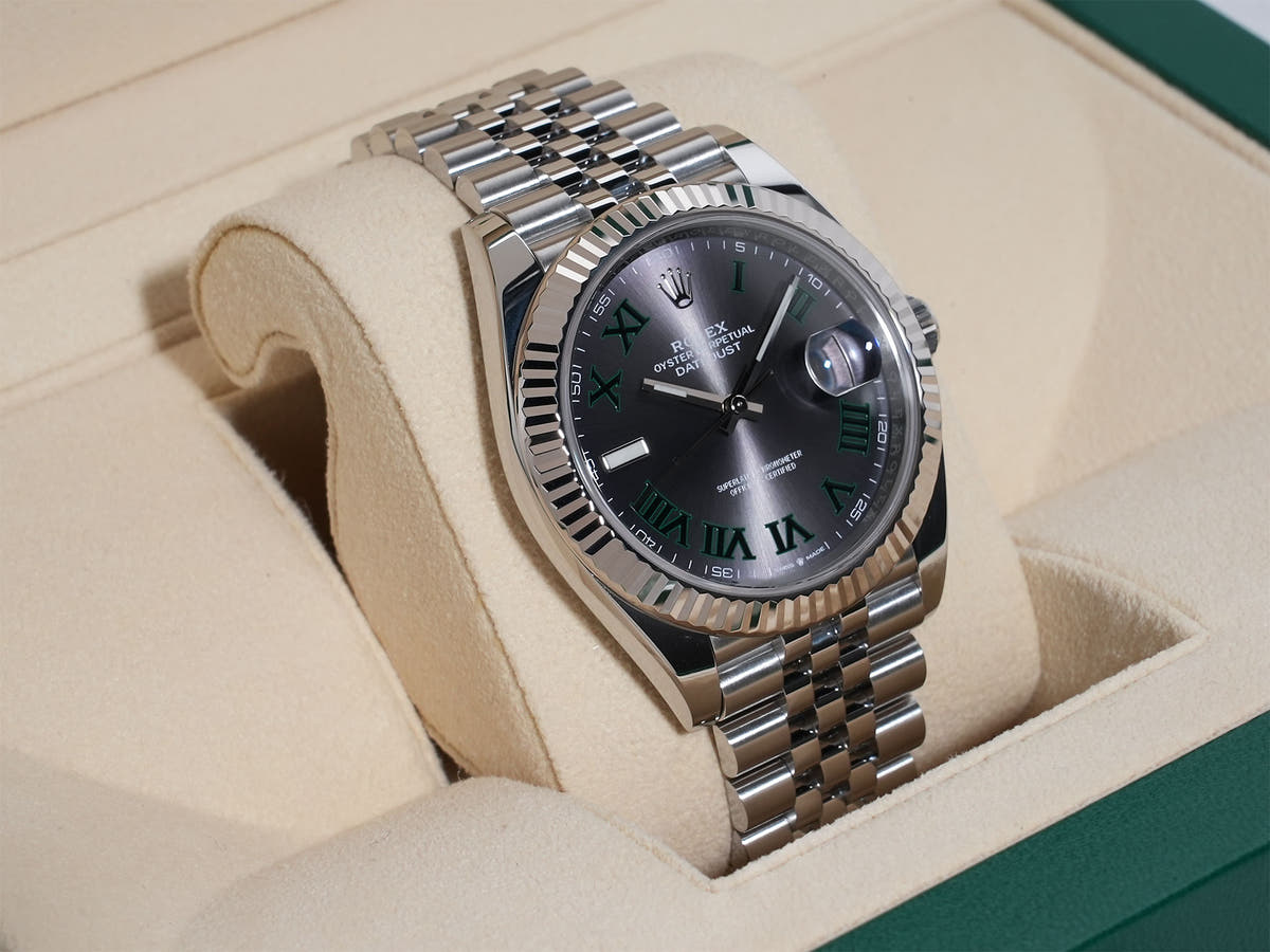 ロレックス デイトジャスト41 Ref.126334 SS/WG スレートローマン文字盤 ジュビリーブレスレット 美中古 owjo2t44