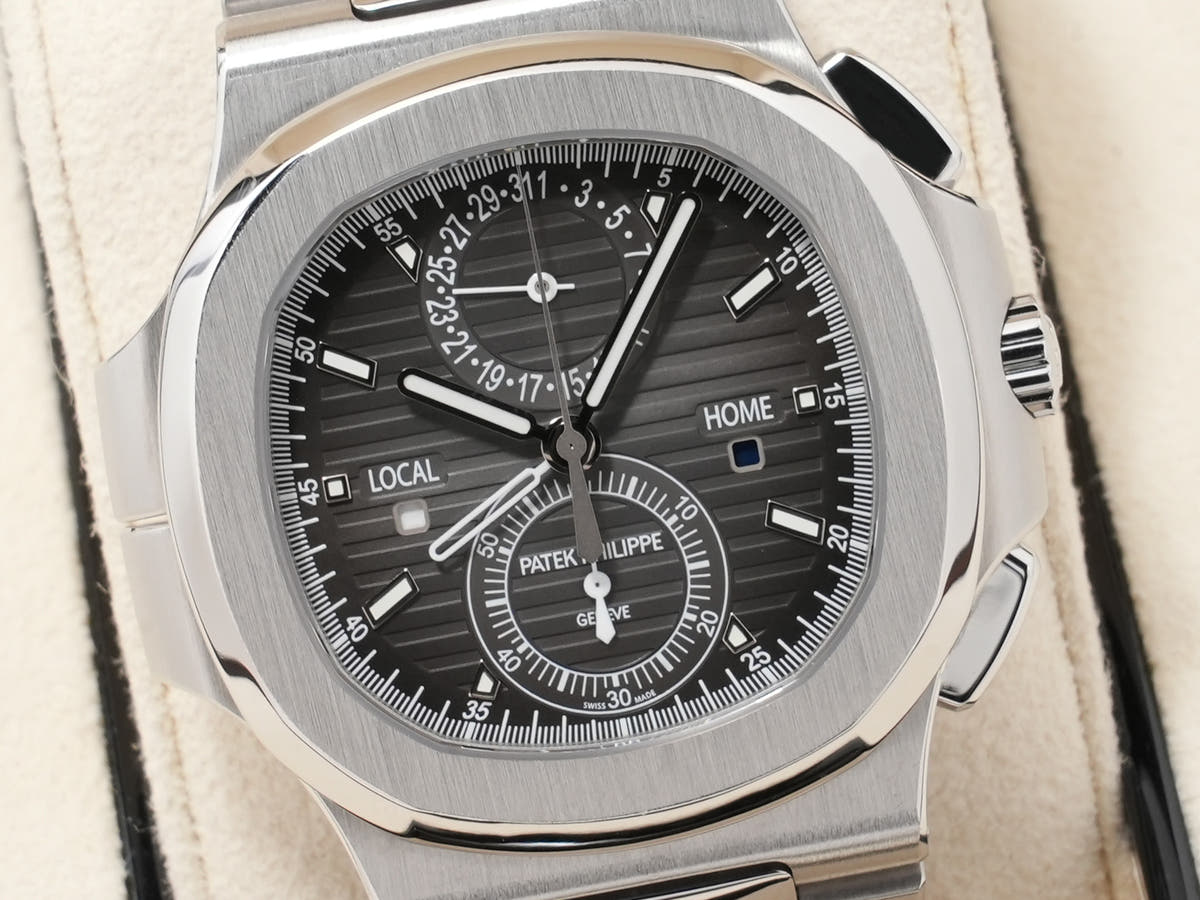 パテックフィリップ ノーチラス トラベルタイム クロノグラフ Ref.5990/1A-001 SS ブラックグラデーション文字盤 美中古 c5rouhhc