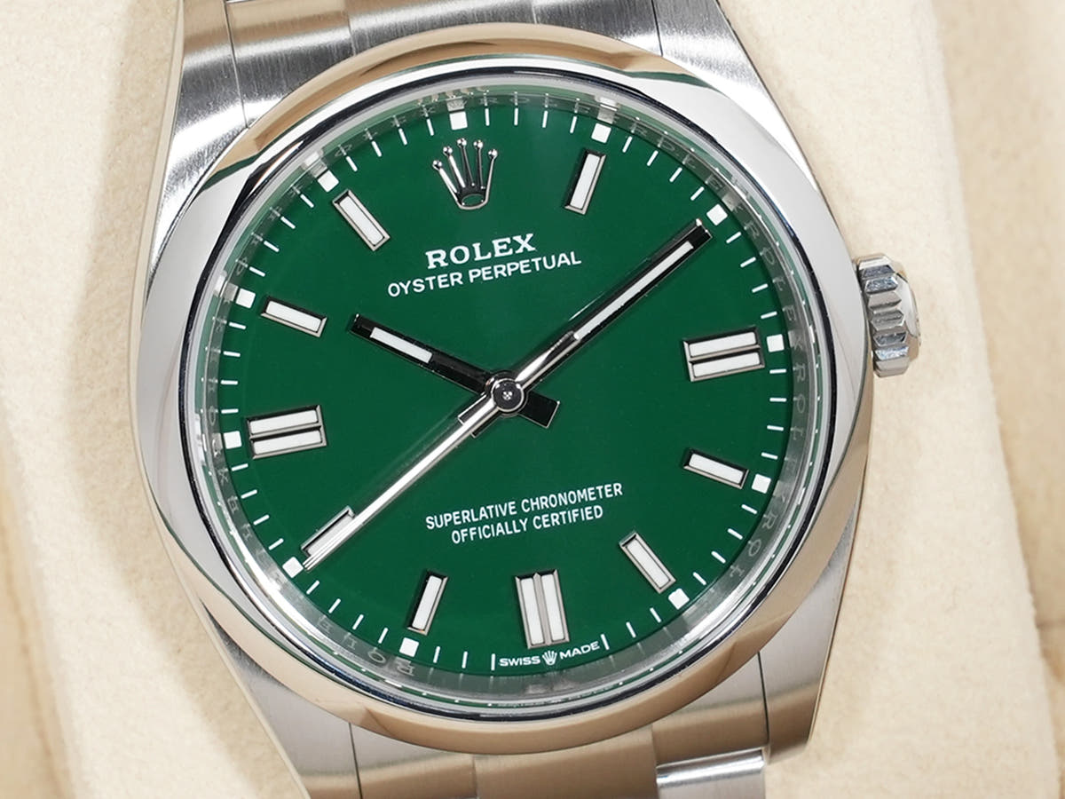 ロレックス オイスターパーペチュアル36 Ref.126000 グリーン文字盤 極美品 qqtsqeqz