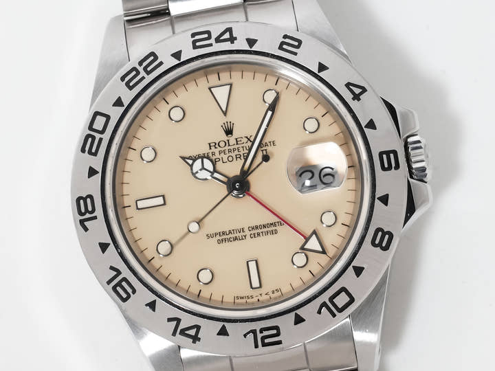 ロレックス エクスプローラーII Ref.16550 ステンレススチール アイボリー文字盤