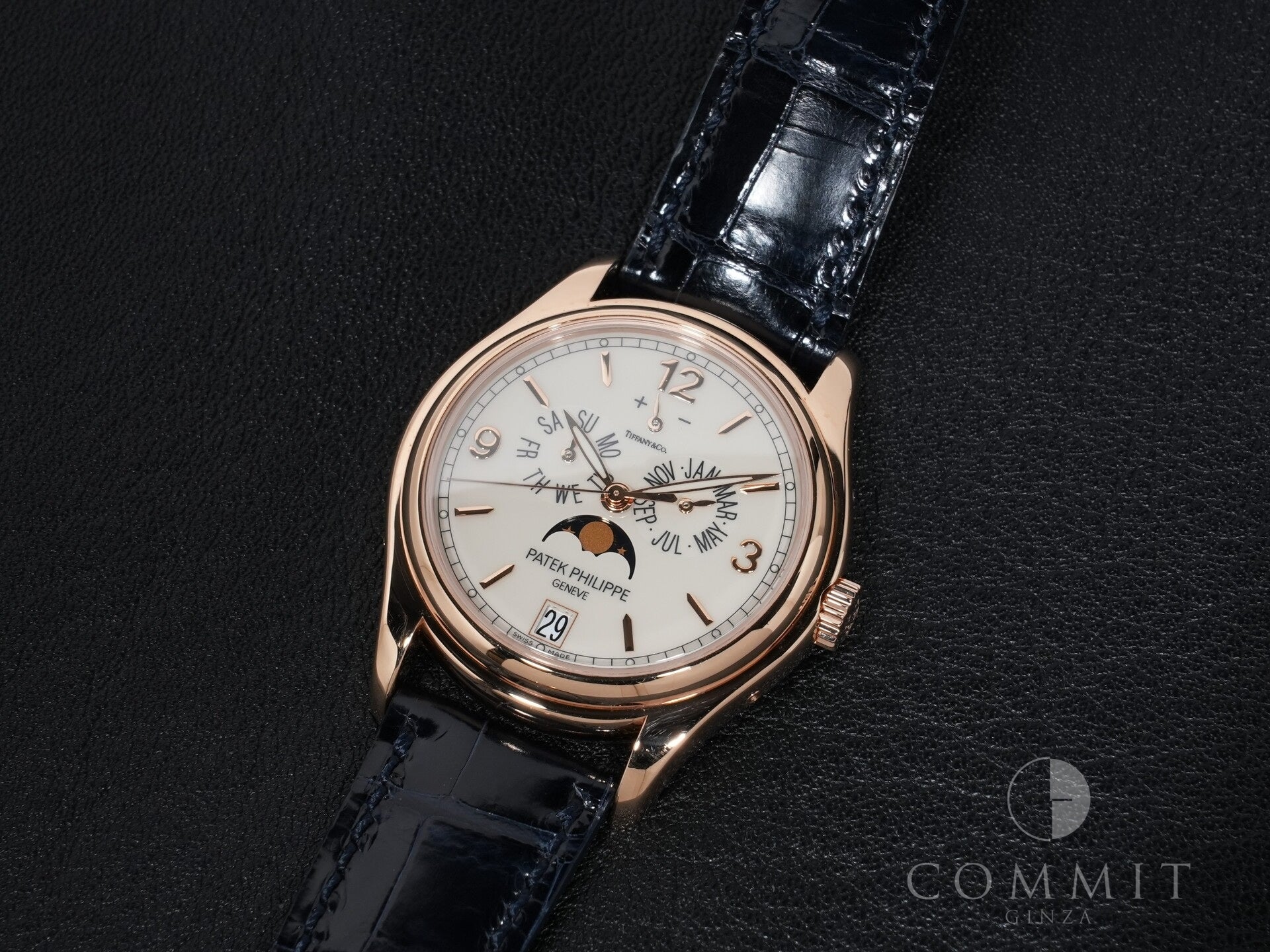 パテックフィリップ アニュアルカレンダー ムーン フェイズ  Tiffany&Co. Ref.5146R-001 アイボリー文字盤 中古 yupajm4m