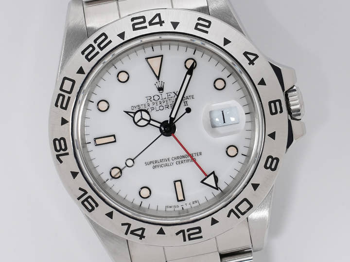 ロレックス エクスプローラーII Ref.16550 ステンレススチール ホワイト文字盤