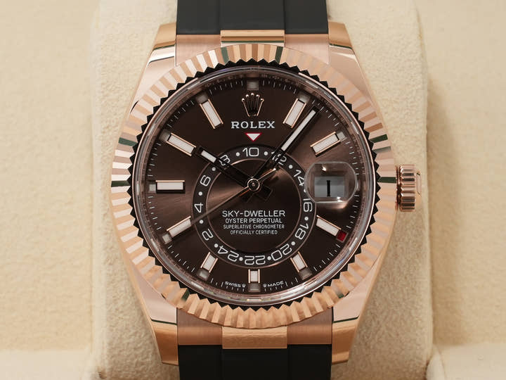 ロレックス スカイドゥエラー Ref.336235 エバーローズゴールド チョコレート文字盤 オイスターフレックス