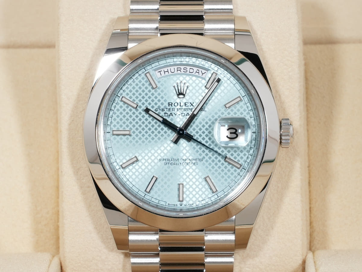 Rolex Day-Date Ref.228206 PT Ice Blue Dial Used n5eyoh8i