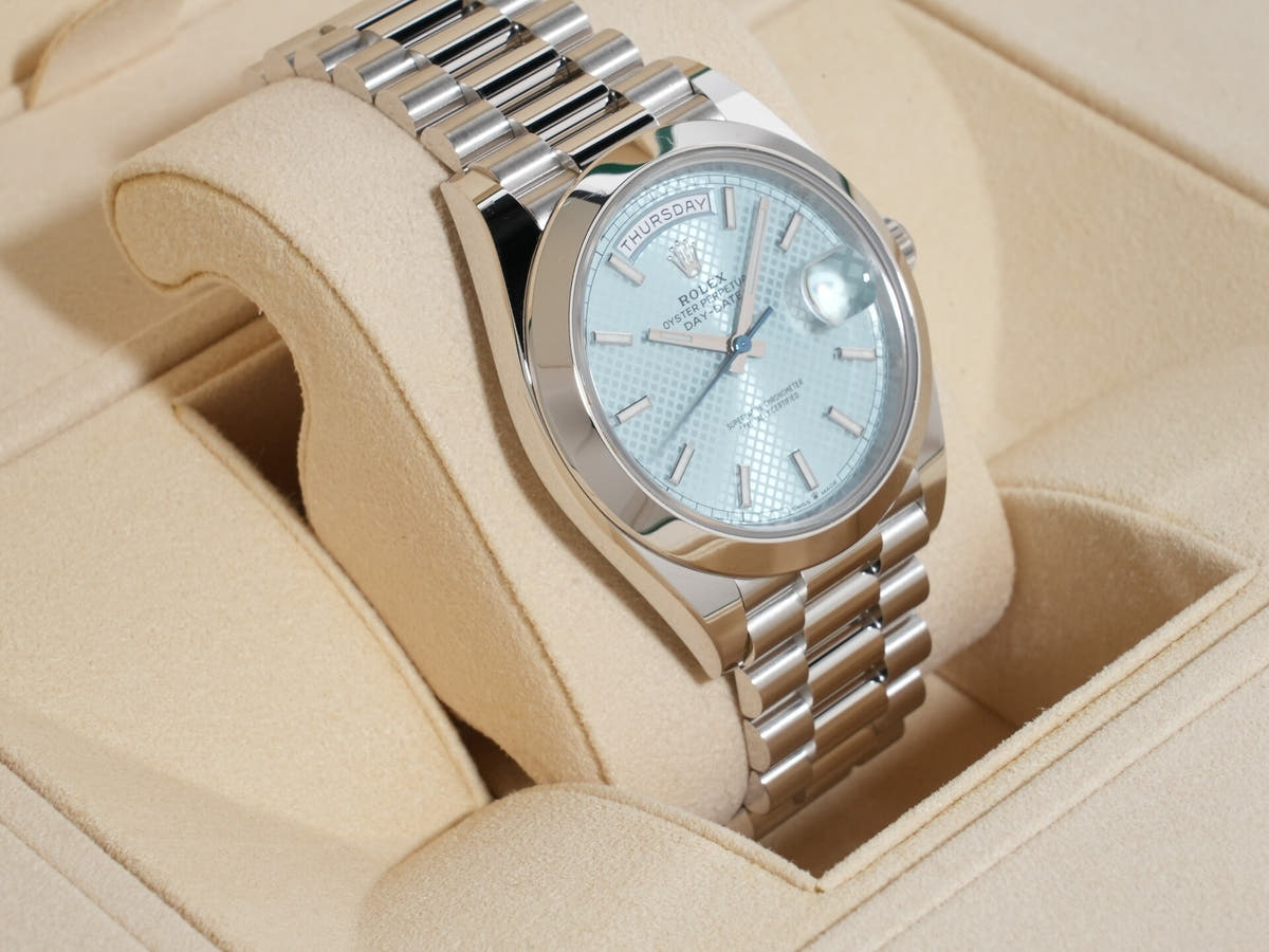 Rolex Day-Date Ref.228206 PT Ice Blue Dial Used n5eyoh8i
