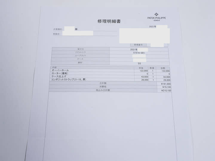 パテックフィリップ アクアノート Ref.5167A-001 ステンレススチール ブラック文字盤