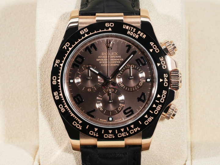 Rolex Daytona Ref. 116515LN Everose Gold Chocolate Dial with Arabic Numerals