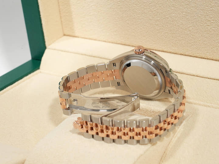 ロレックス デイトジャスト28 Ref.279171 ステンレススチール/エバーローズゴールド チョコレートローマン文字盤 ジュビリーブレスレット 美中古 2f63eknt