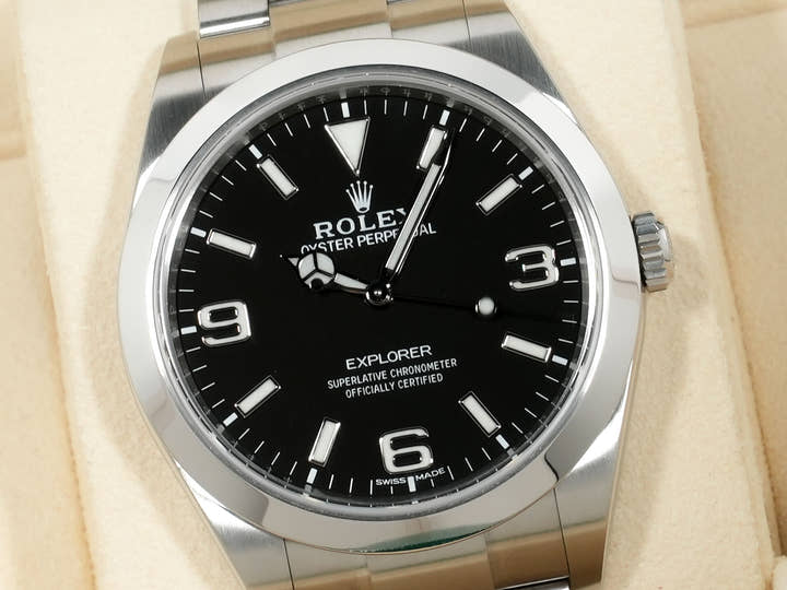ロレックス エクスプローラーI Ref.214270 ステンレススチール ブラック文字盤