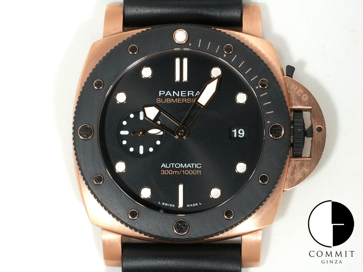 パネライ サブマーシブル ゴールドテック オロカーボ Ref.PAM01070 Carbotech×Goldtech ブラック文字盤 中古 sc63y2e4