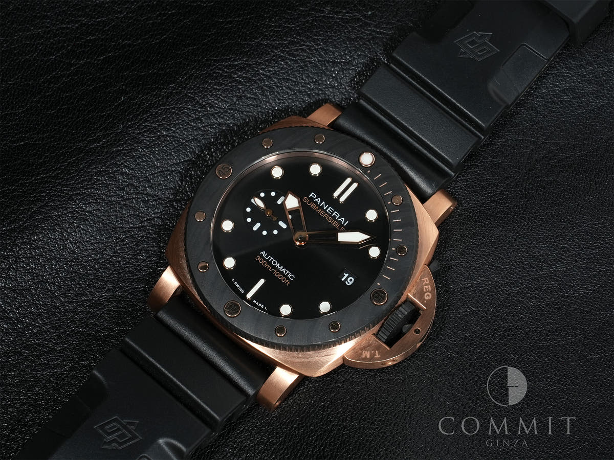 パネライ サブマーシブル ゴールドテック オロカーボ Ref.PAM01070 Carbotech×Goldtech ブラック文字盤 中古 sc63y2e4