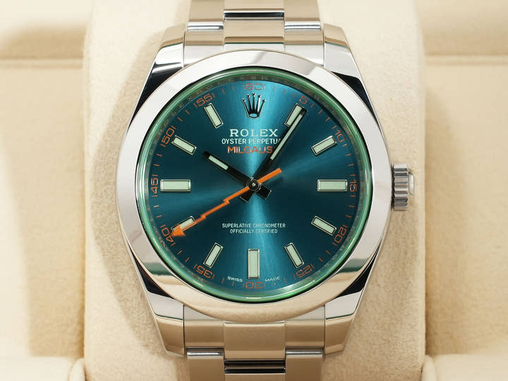 ロレックス ミルガウス Ref.116400GV ステンレススチール Zブルー文字盤