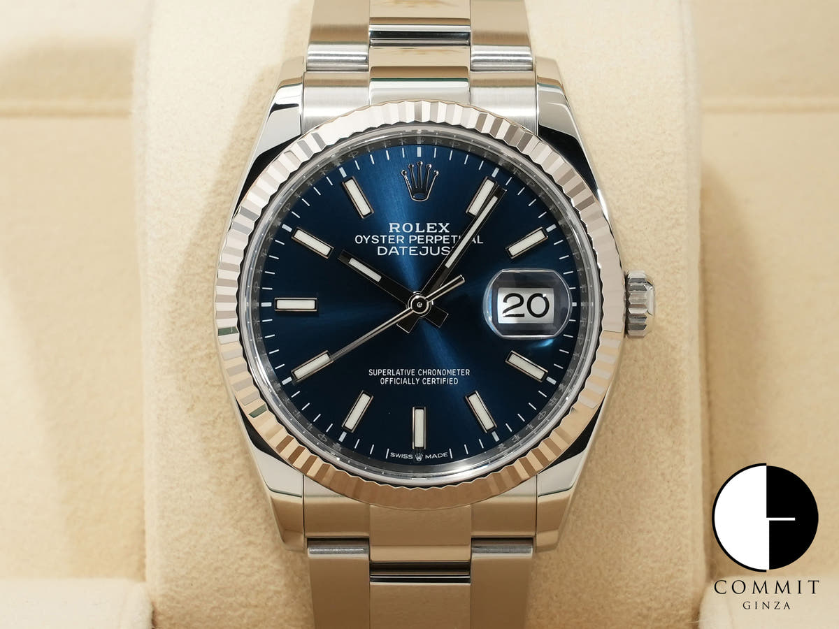 Rolex Datejust 36 Ref.126234 SS/WG Bright Blue Dial Oyster Bracelet Good Condition 2v7z7dk3