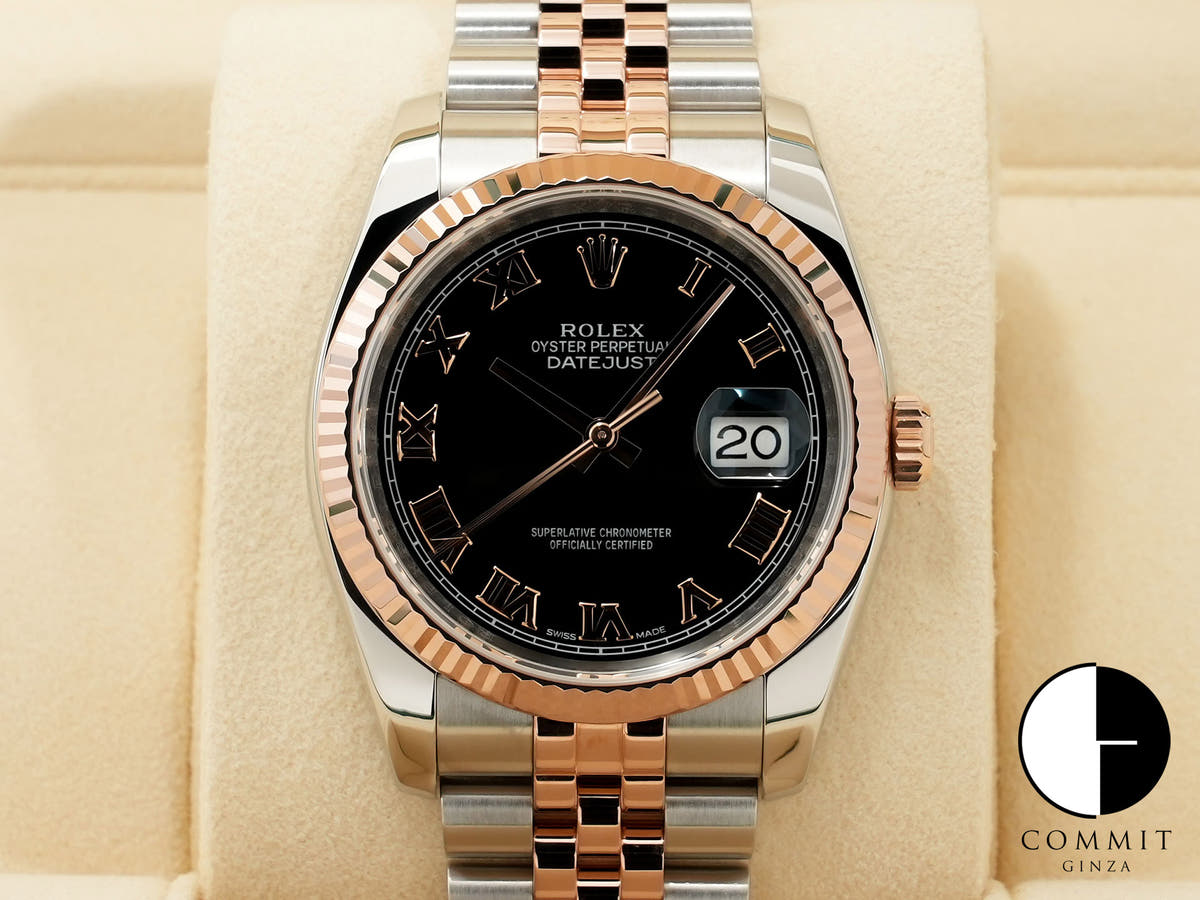 ロレックス デイトジャスト36 Ref.116231 SS/ERG ブラック文字盤 美品 2mv9vxa7