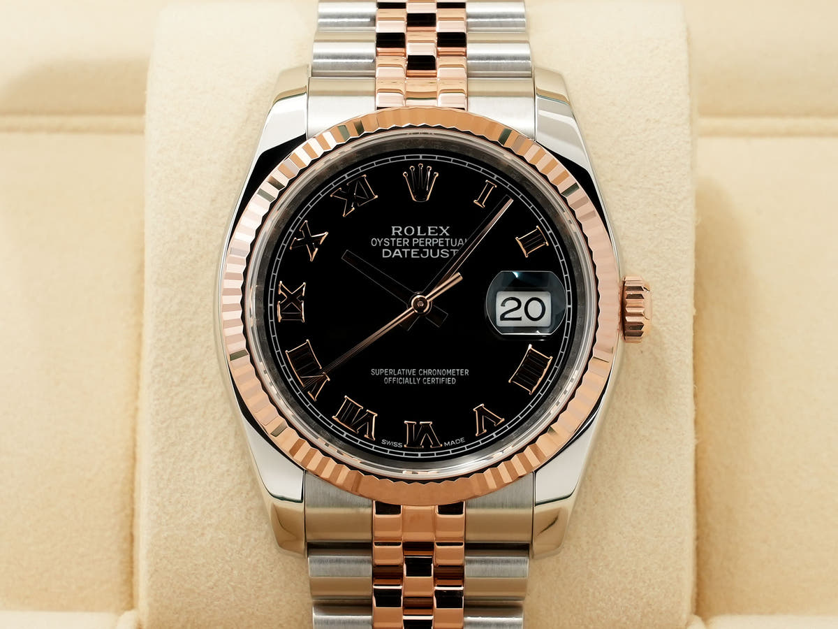 ロレックス デイトジャスト36 Ref.116231 SS/ERG ブラック文字盤 美品 2mv9vxa7