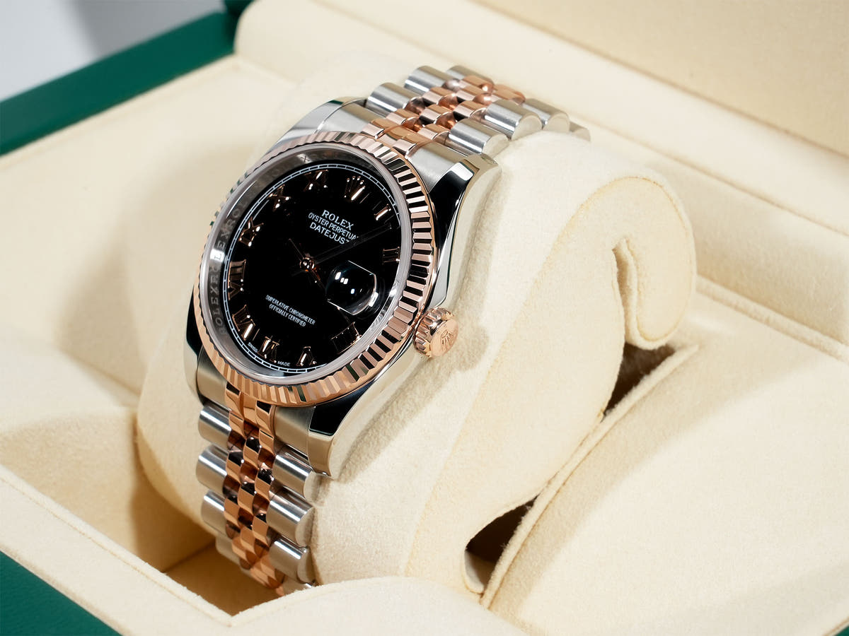 ロレックス デイトジャスト36 Ref.116231 SS/ERG ブラック文字盤 美品 2mv9vxa7