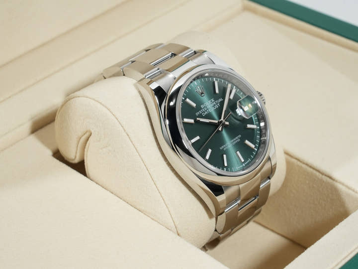 Rolex Datejust 36 Ref.126200 SS Mint Green Dial Oyster Bracelet Unused uoe9ycdi