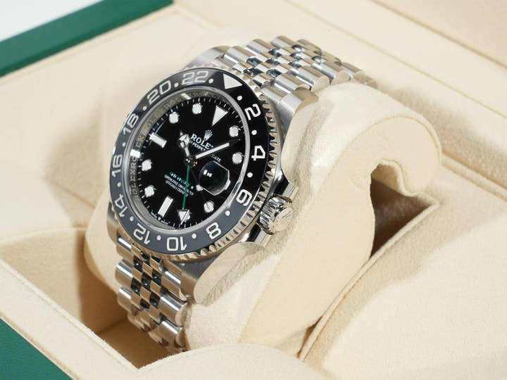 Rolex GMT Master II Ref.126710GRNR SS Black Dial Jubilee Bracelet Unused t743q6sk