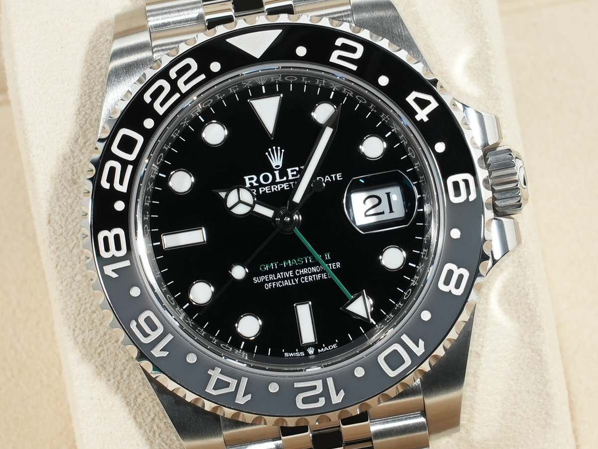 Rolex GMT Master II Ref.126710GRNR SS Black Dial Jubilee Bracelet Unused wgxt8s2u