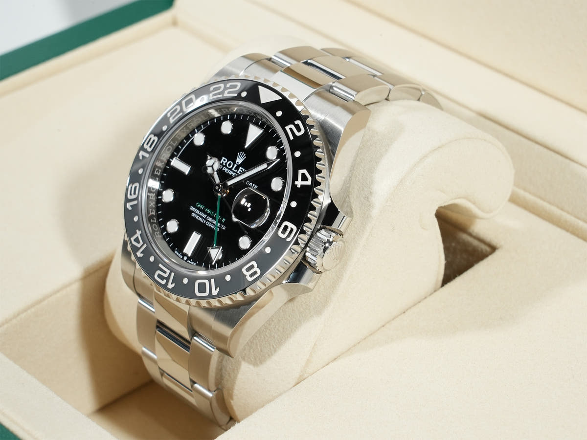 Rolex GMT Master II Ref.126710GRNR SS Black Dial Oyster Bracelet Unused qv3orzgv