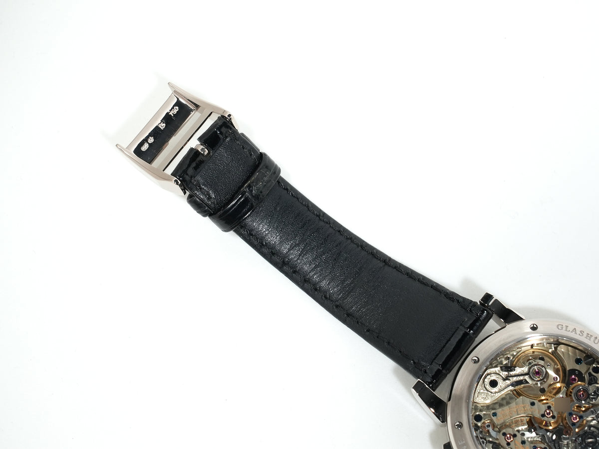 A. Lange &amp; Söhne 1815 Chronograph Ref.402.026 18KWG Silver Dial Used pfoi7ub4