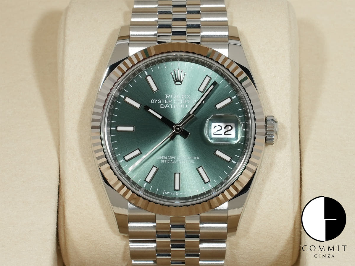 Rolex Datejust 36 Ref.126234 SS/WG Mint Green Dial Jubilee Bracelet Unused rvxc2i3f