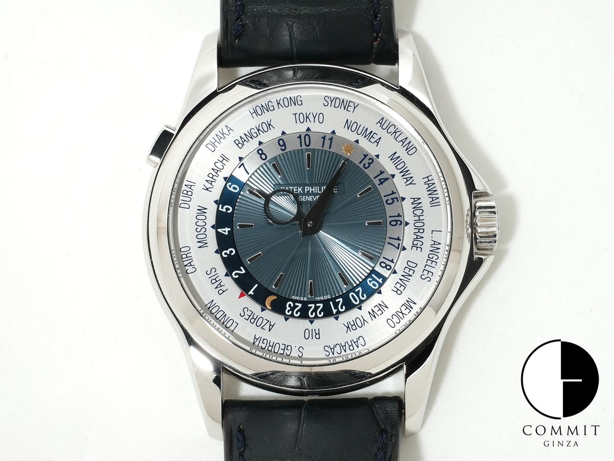Patek Philippe Complications World Time Ref.5130P-001 PT Silver/Blue Dial Used rmmczquc