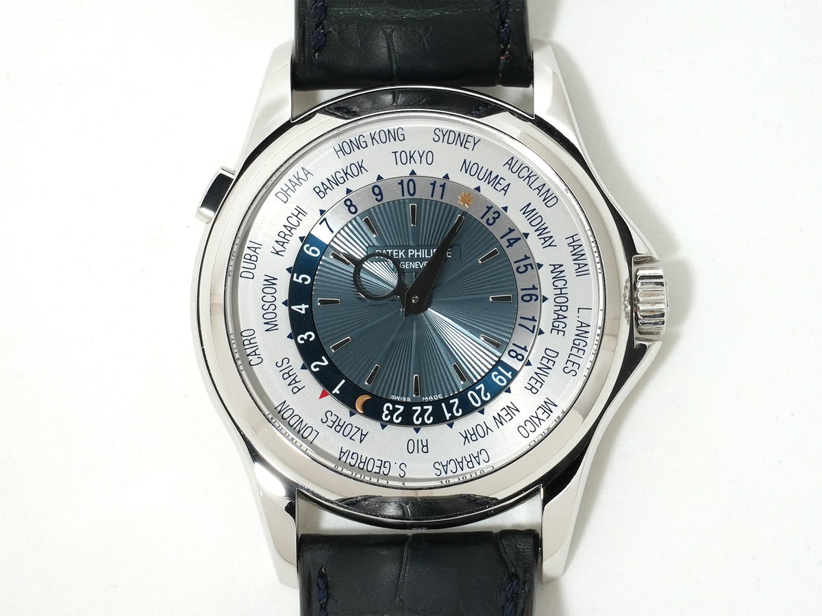 Patek Philippe Complications World Time Ref.5130P-001 PT Silver/Blue Dial Used rmmczquc