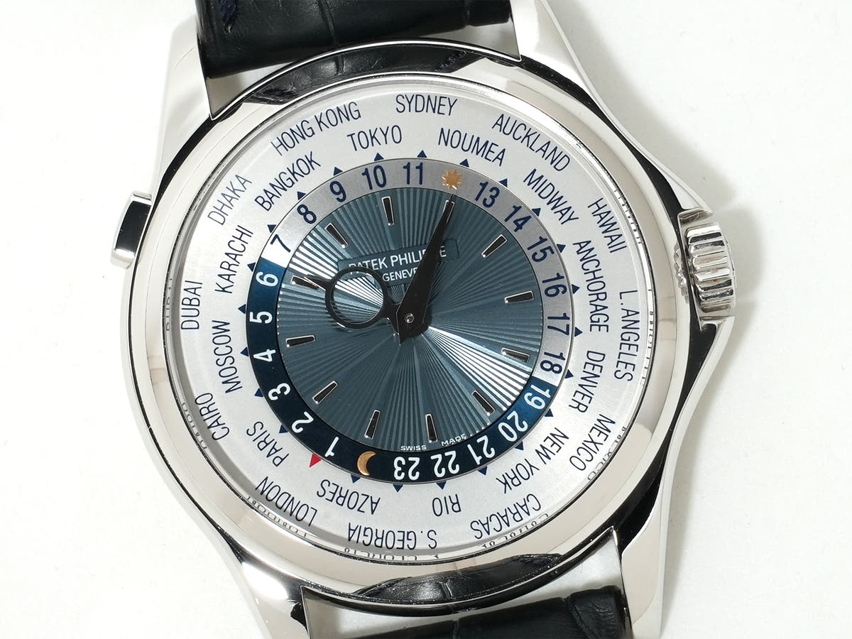 Patek Philippe Complications World Time Ref.5130P-001 PT Silver/Blue Dial Used rmmczquc