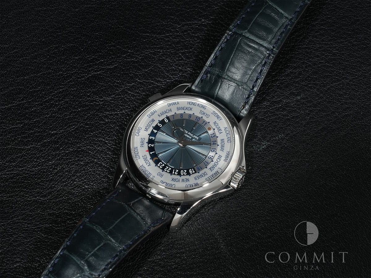 Patek Philippe Complications World Time Ref.5130P-001 PT Silver/Blue Dial Used rmmczquc