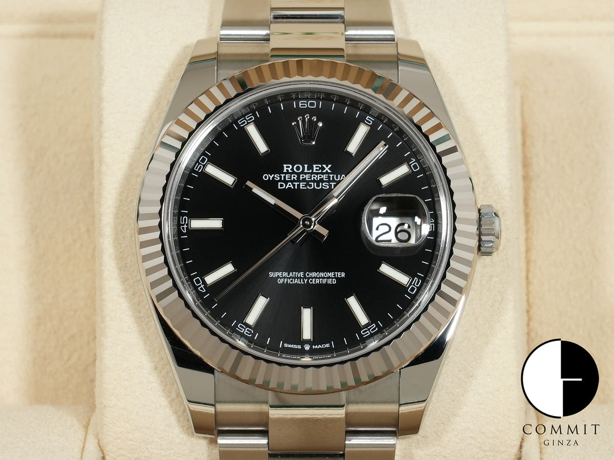Rolex Datejust 41 Ref.126334 SS/WG Black Dial Oyster Bracelet Good Condition Used nex4w4v6