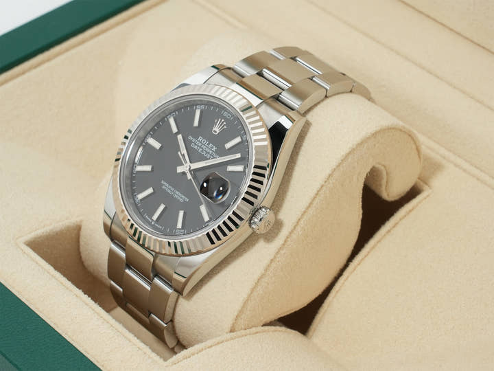 Rolex Datejust 41 Ref.126334 SS/WG Black Dial Oyster Bracelet Good Condition Used nex4w4v6