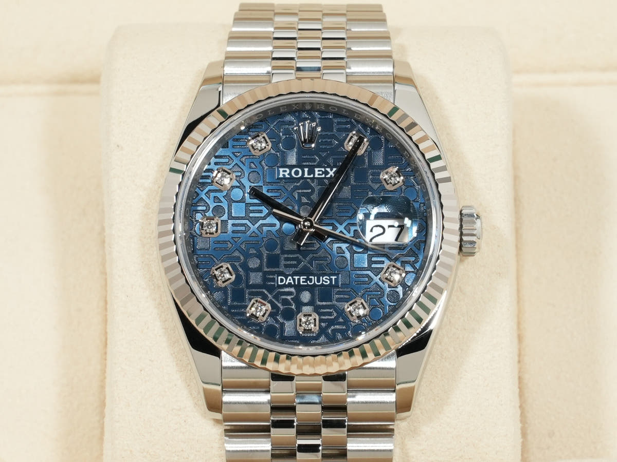 ロレックス デイトジャスト36 Ref.126234G SS/WG ブルーホリコンピューター文字盤 ジュビリーブレスレット 美中古 e5gnahrc