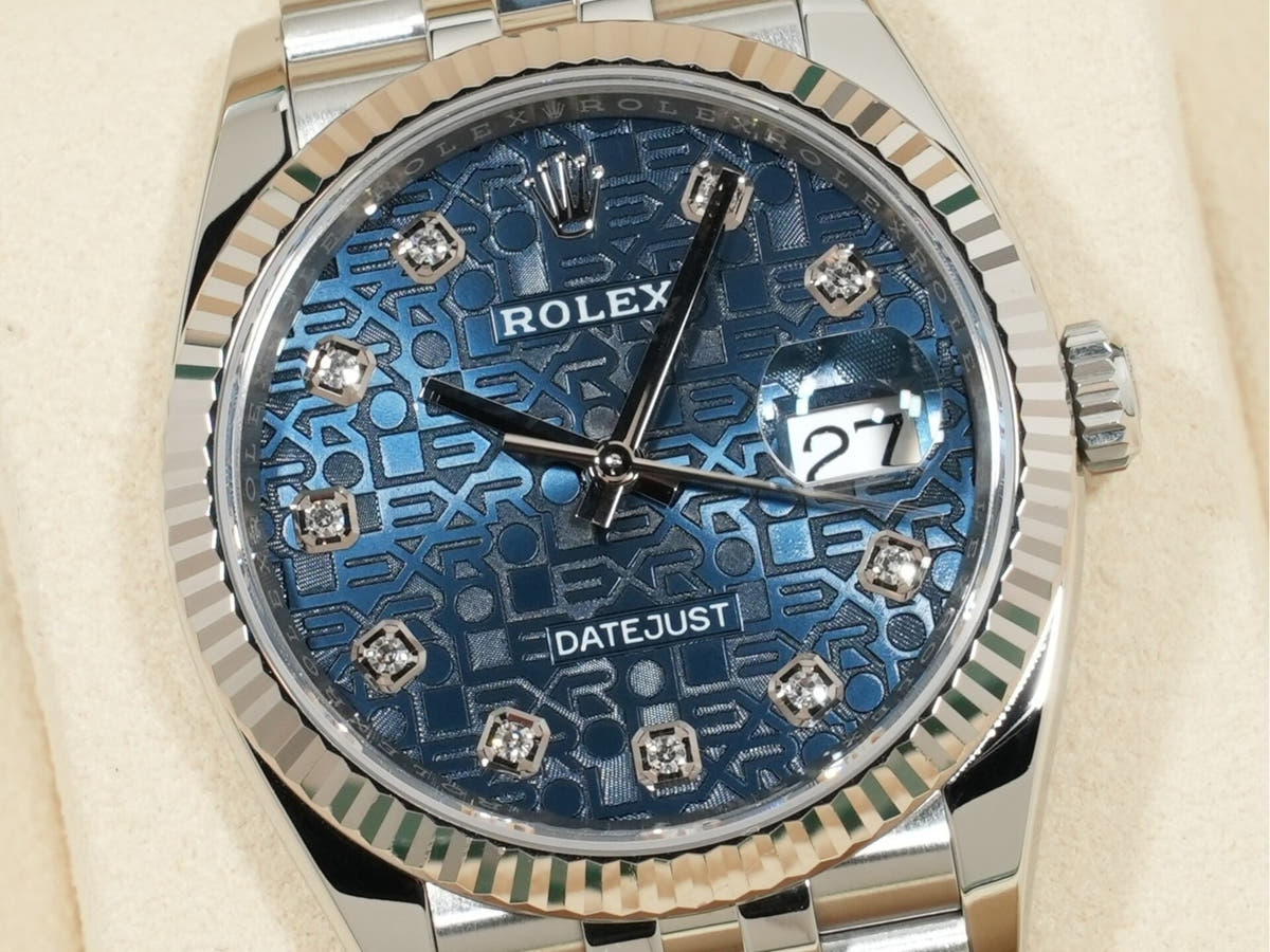 ロレックス デイトジャスト36 Ref.126234G SS/WG ブルーホリコンピューター文字盤 ジュビリーブレスレット 美中古 e5gnahrc