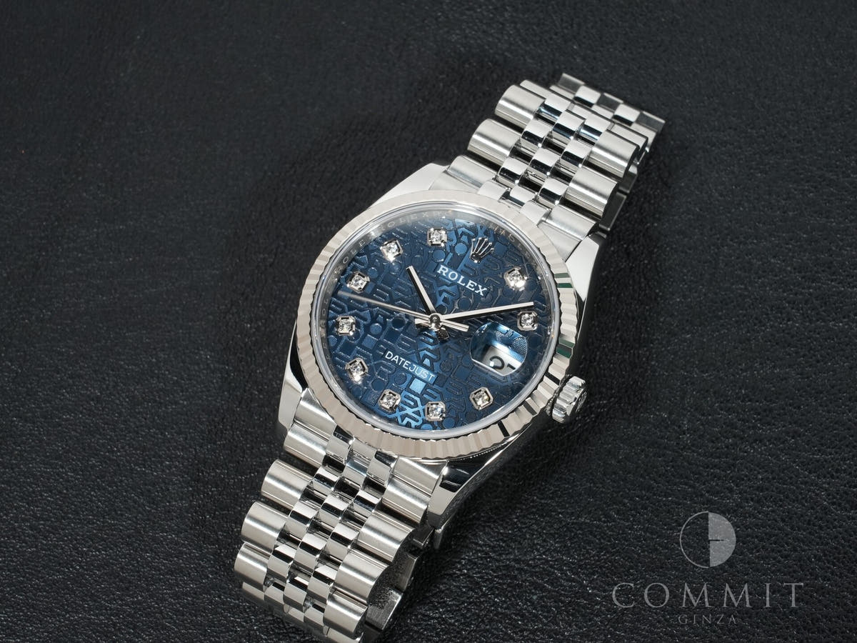ロレックス デイトジャスト36 Ref.126234G SS/WG ブルーホリコンピューター文字盤 ジュビリーブレスレット 美中古 e5gnahrc