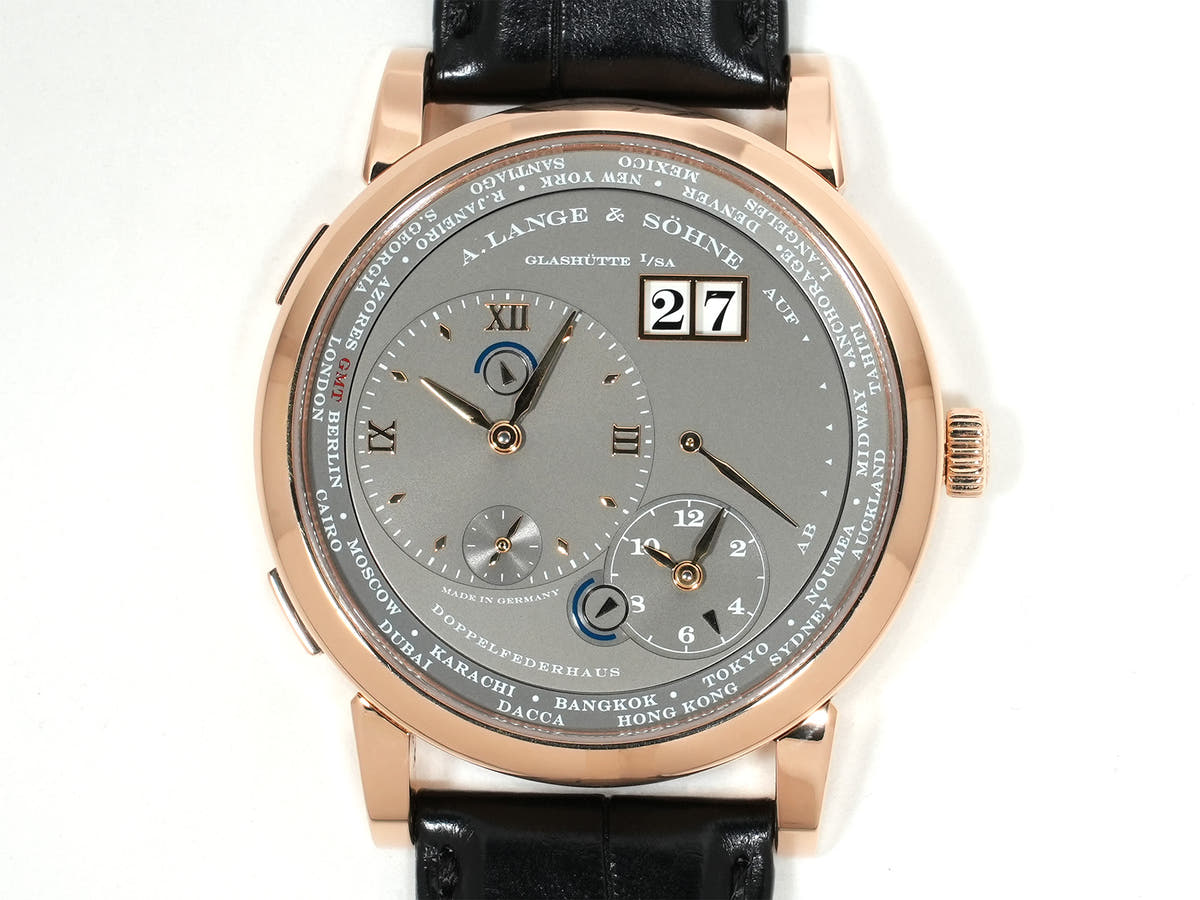 A. Lange &amp; Söhne Lange 1 Time Zone Ref.116.033 18KPG Grey Dial Used q38bauac