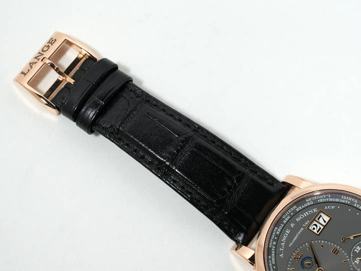 A. Lange &amp; Söhne Lange 1 Time Zone Ref.116.033 18KPG Grey Dial Used q38bauac