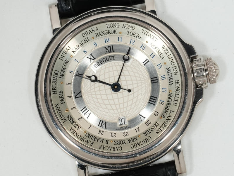 ブレゲ マリーン デュオタイマー Ref.3700BB/12/2V6 18KWG シルバー文字盤 中古 2rntuxtb