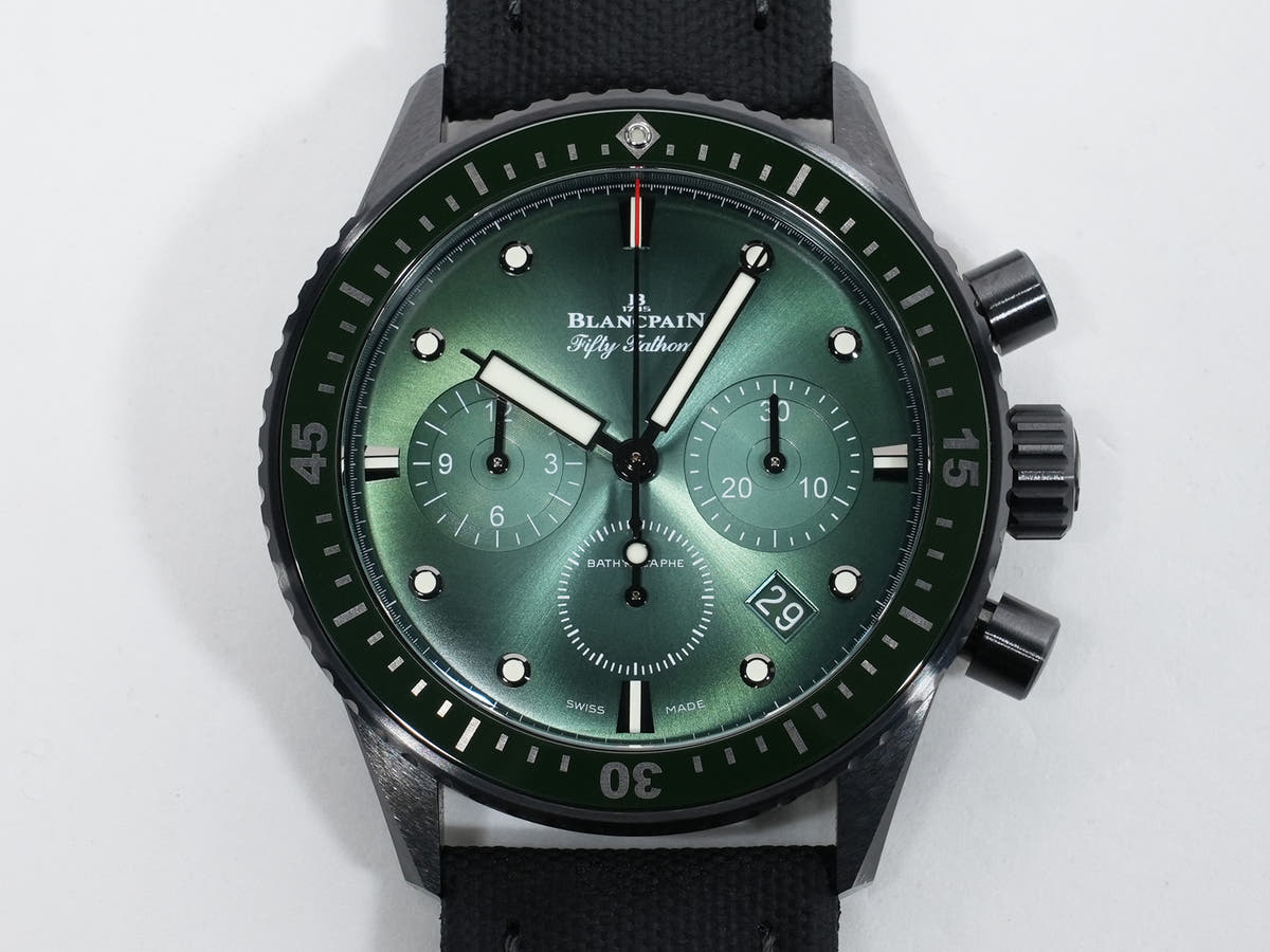 Blancpain Fifty Fathoms Bathyscaphe Flyback Chronograph Ref.5200-0153-B52A CE Green Dial Unused kwk3tmva