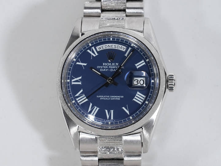 Rolex Day-Date Ref.1807/9 18KWG Blue Buckley Dial Good Condition Used bobyeshc