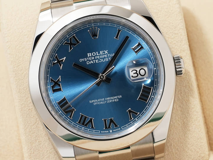 Rolex Datejust 41 Ref.126300 Stainless Steel Azzurro Blue Dial Oyster Bracelet Unused i4oynnb8
