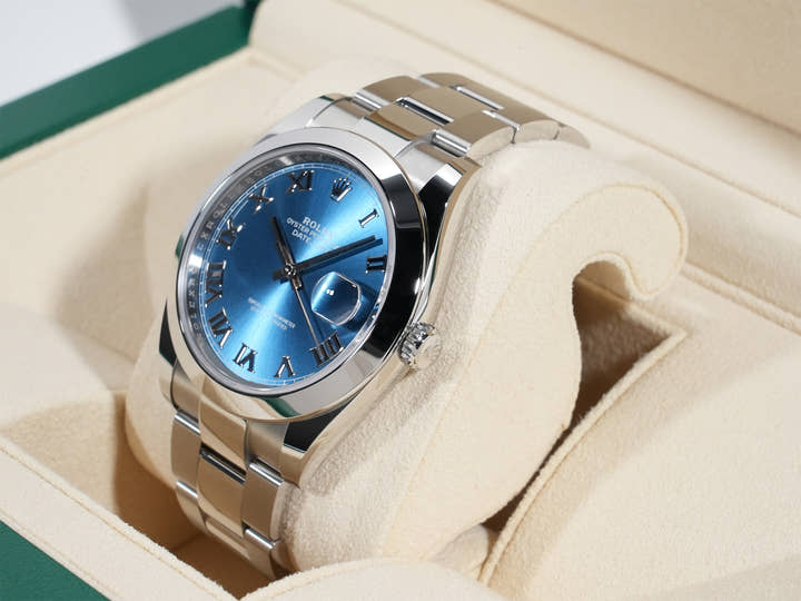 Rolex Datejust 41 Ref.126300 Stainless Steel Azzurro Blue Dial Oyster Bracelet Unused i4oynnb8