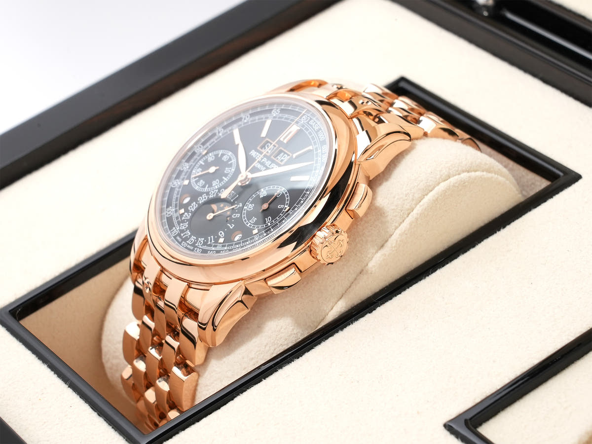 パテックフィリップ パーペチュアルカレンダー クロノグラフ Ref.5270/1R-001 18KRG エボニーブラック ソレイユ文字盤 中古 3n3mhnxu