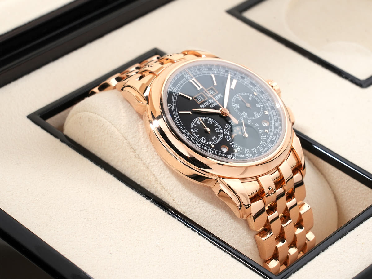 パテックフィリップ パーペチュアルカレンダー クロノグラフ Ref.5270/1R-001 18KRG エボニーブラック ソレイユ文字盤 中古 3n3mhnxu