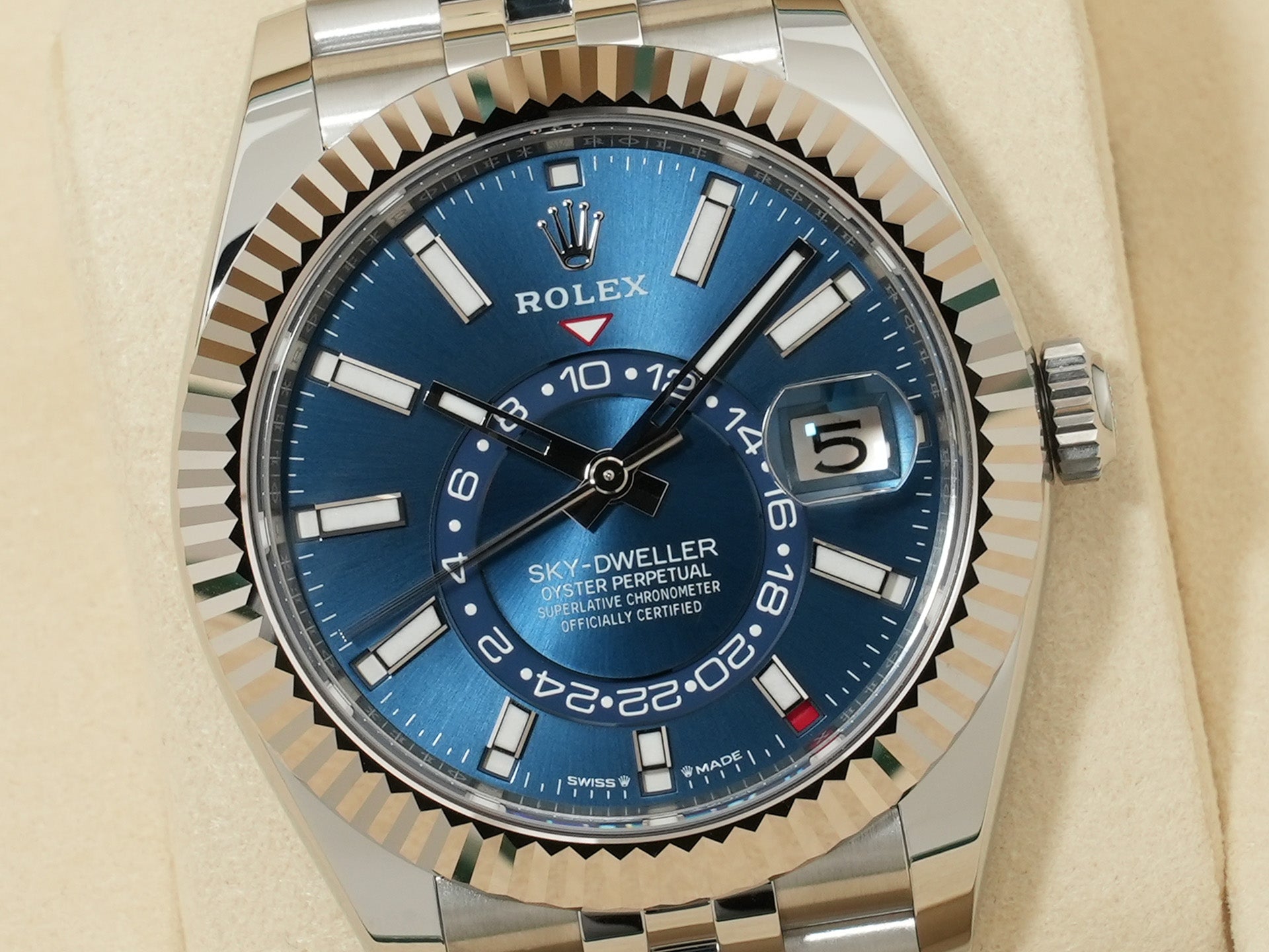 ロレックス スカイドゥエラー Ref.336934 SS/WG ブルー文字盤 ジュビリーブレスレット 未使用 u6fivxd2