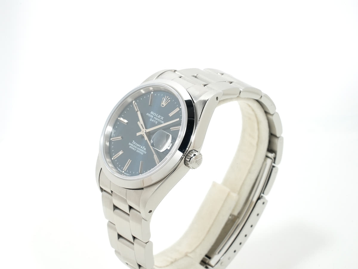 ロレックス オイスターパーペチュアル デイト TIFFANY＆Co. Ref.15200 SS ブルー文字盤 美中古 tggoqjyk
